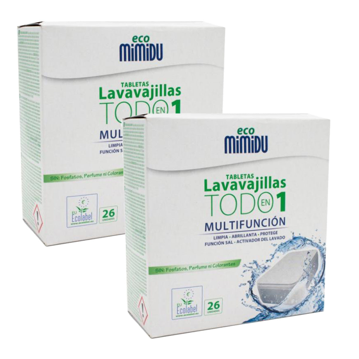 Pack 2x Tableta Lavavajillas Todo En Uno Mimidu ECO 26 dosis
