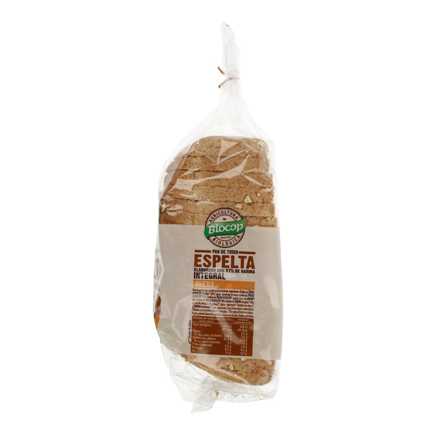 Pan de Molde Espelta Integral y Avena BIO Biocop 400 g