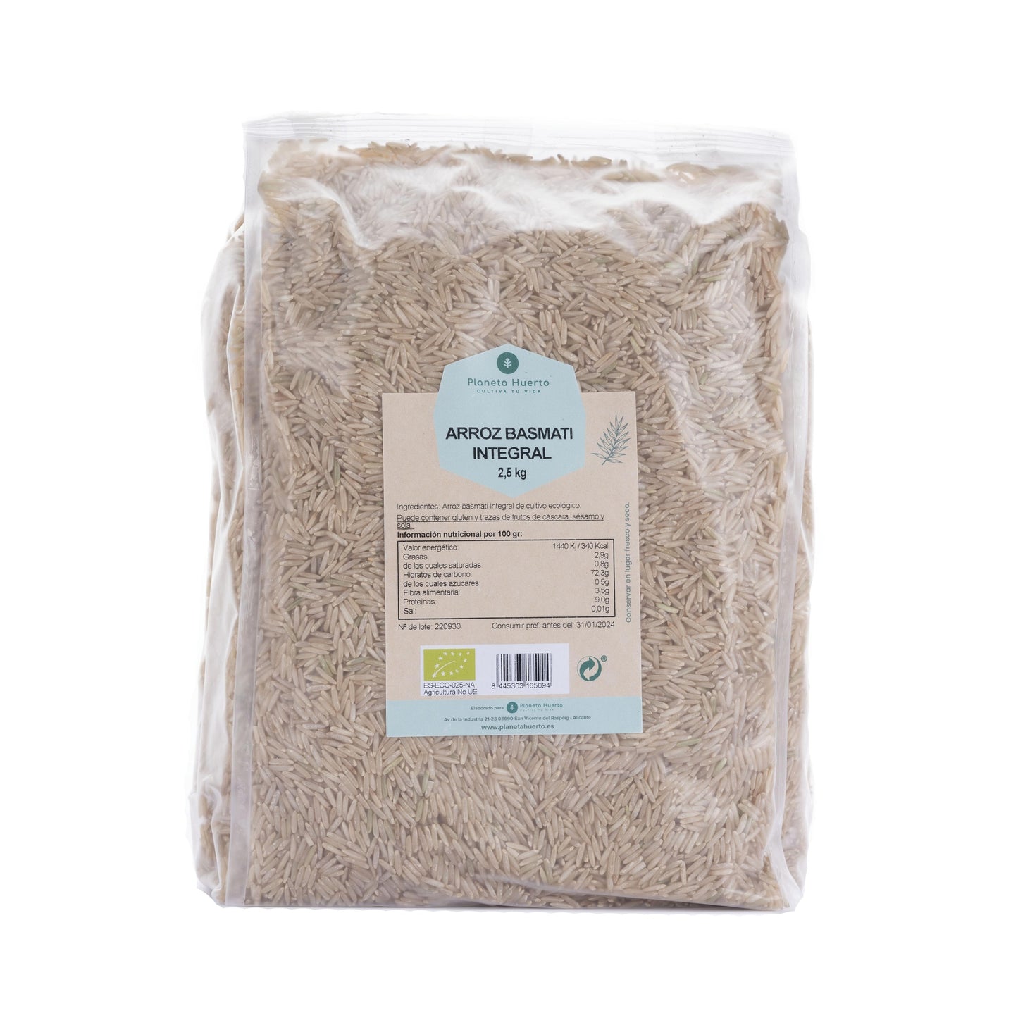 Brauner Basmati-Reis ECO Planeta Huerto 2,5 kg