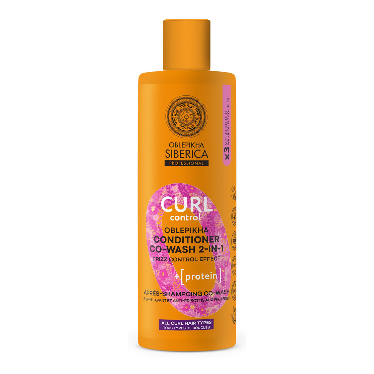 2-in-1 co-wash conditioner met proteïnen "CURL CONTROL", Natura Siberica, 400 ml