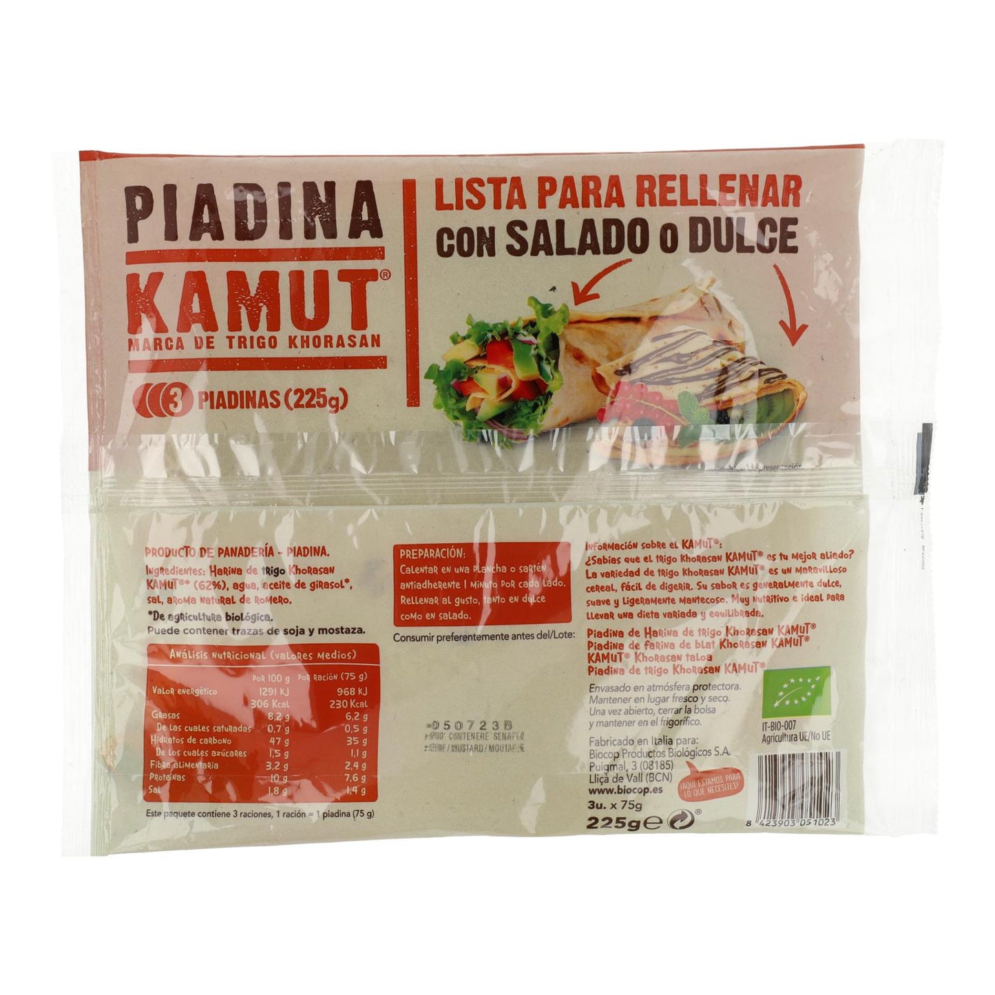 Piadina de Kamut Bio Biocop 225 g