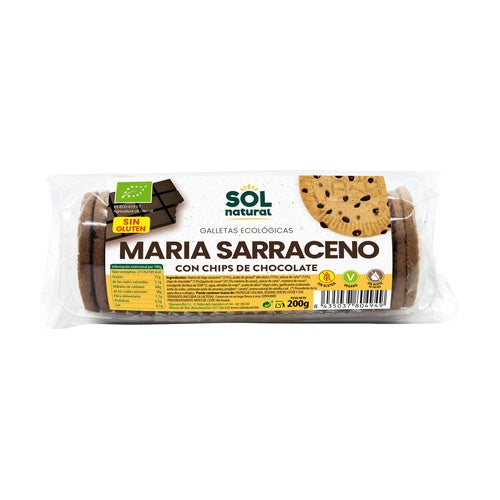 Sol Natural Organic Buckwheat Maria Biscuits with Chocolate Chips 200 g
