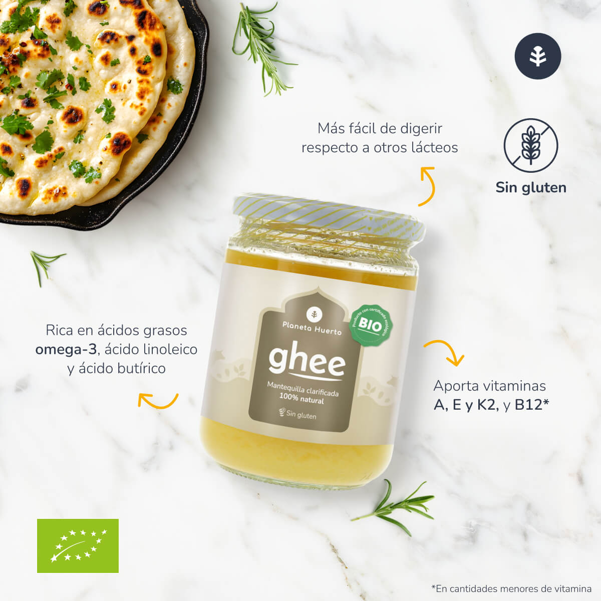 Ghee klarat smör ECO Planeta Huerto 350 gr