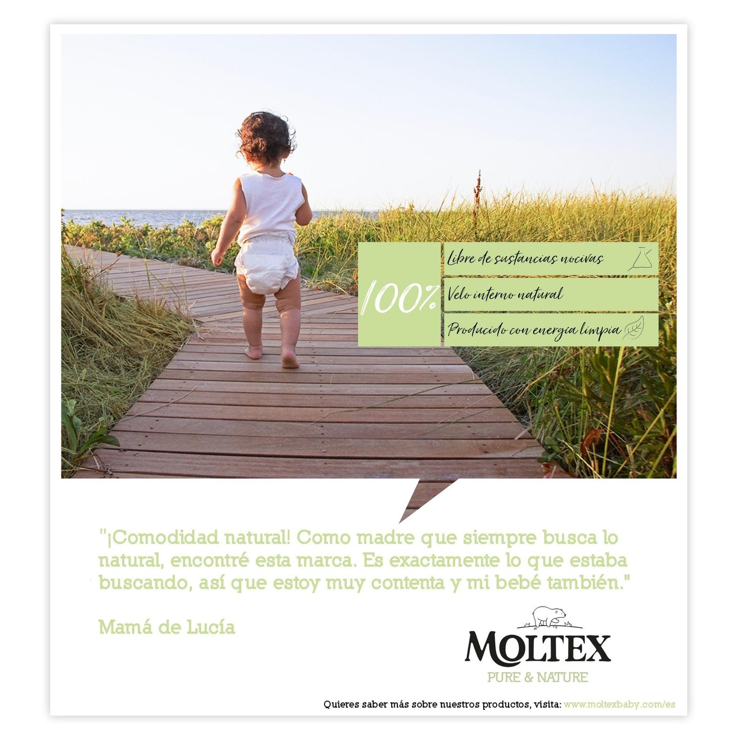 Moltex Pure & Nature luiers T6 (17-28 kg), 35 stuks