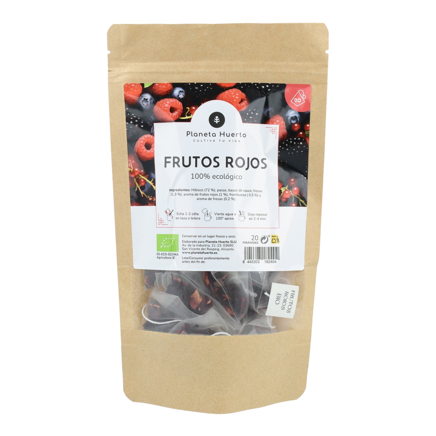 Infusion biologique de fruits rouges ECO Planeta Huerto 20 pyramides