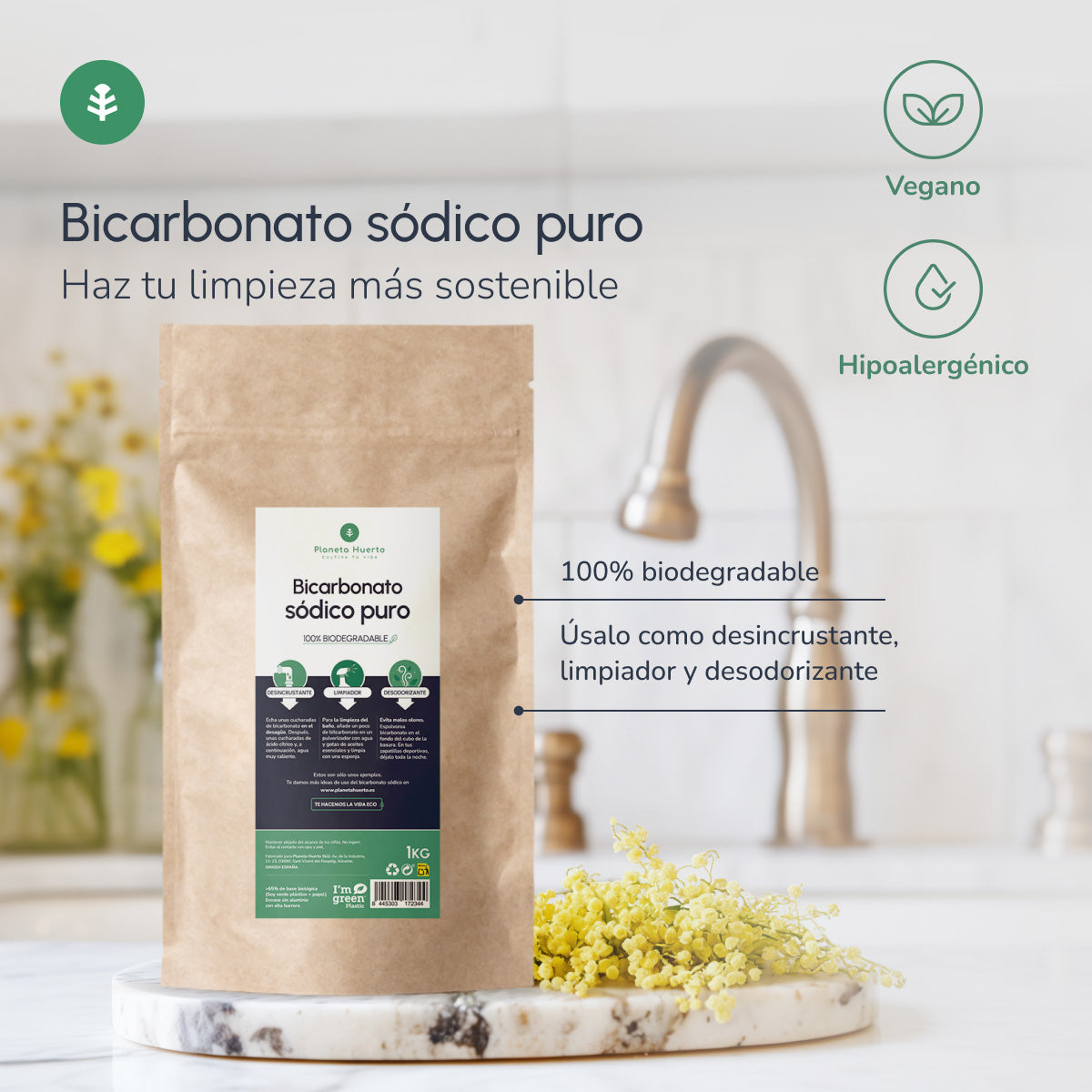 Pak 3xBicarbonaat van soda Planeta Huerto 2,5 Kg