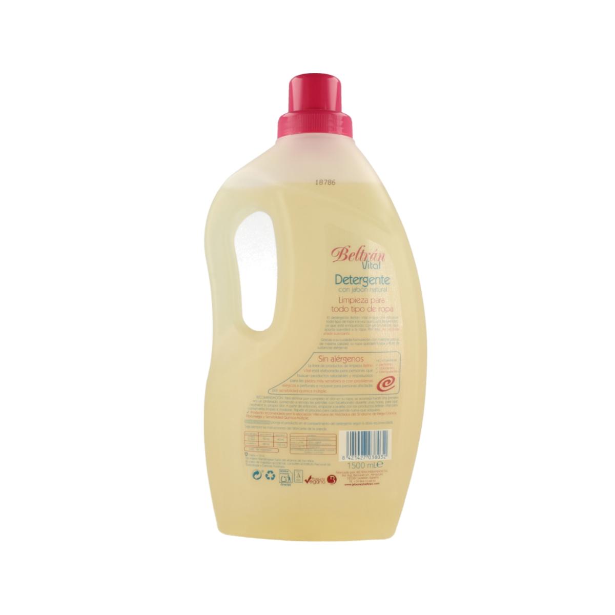 Lessive liquide Beltrán Vital sans parfum 1,5 L