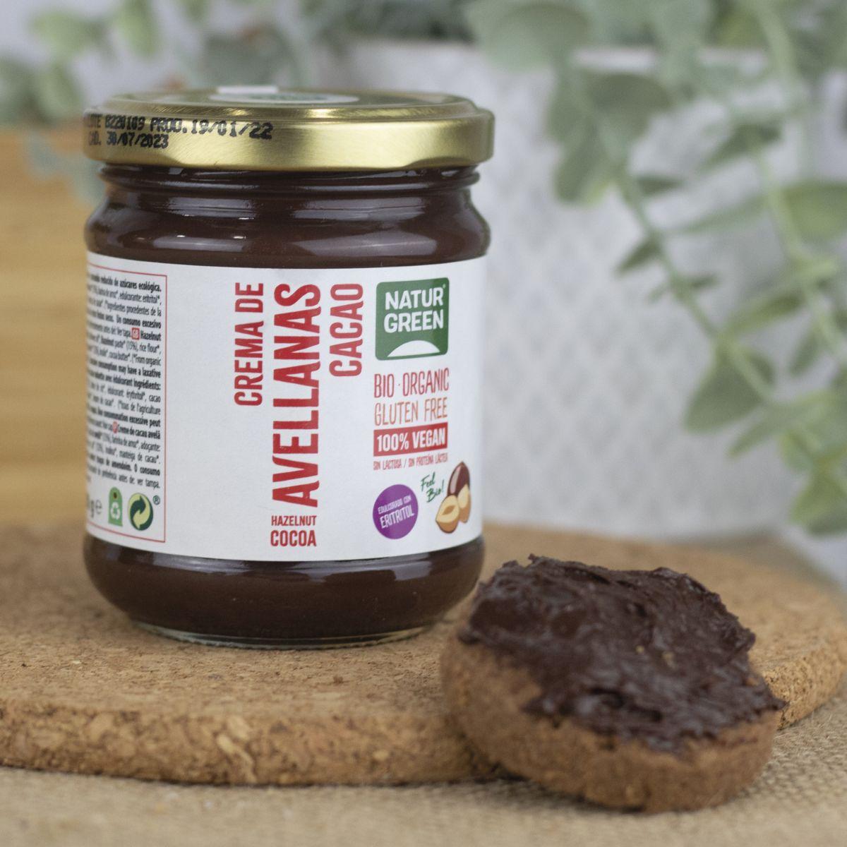 Crème noisette et cacao à teneur réduite en sucre Naturgreen 200 g