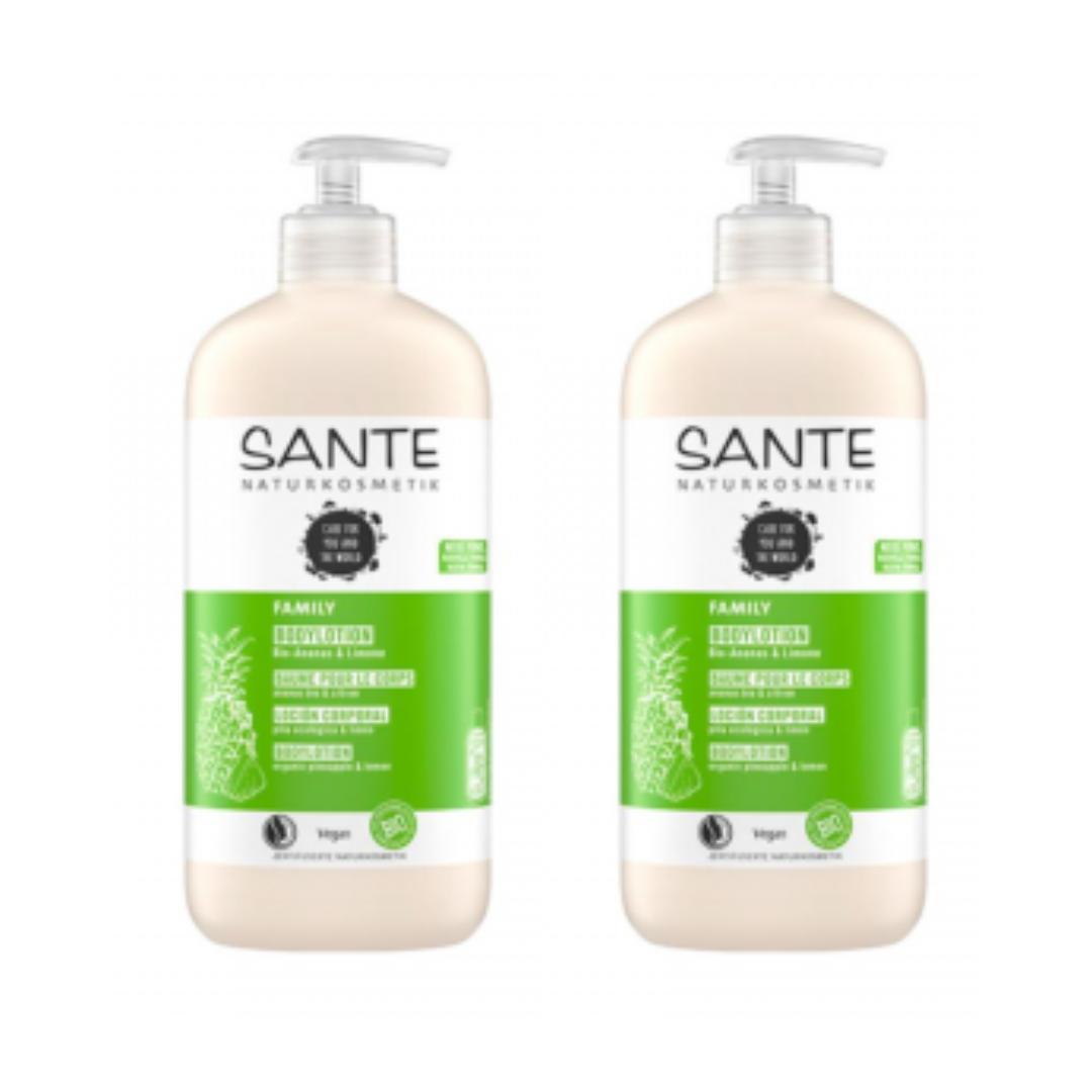Pakket x2 Sante ananas- en citroenbodylotion, 500 ml