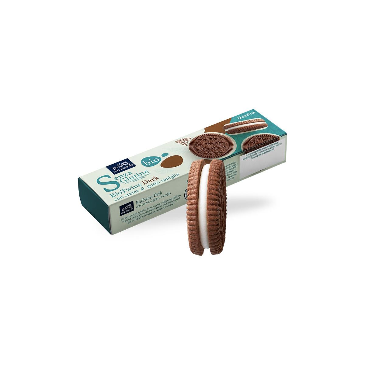 Glutenfreie Kekse Biotwins Dark Vanilla von Sotto, 125 g