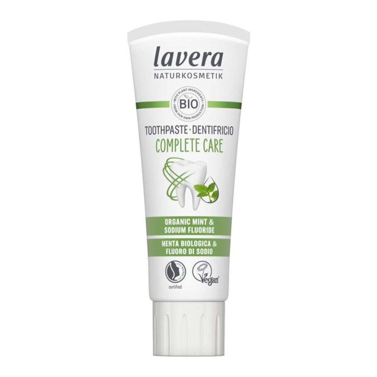 Complete Care Toothpaste with Organic Mint Fluoride & Sodium Fluoride, Lavera 75 ml