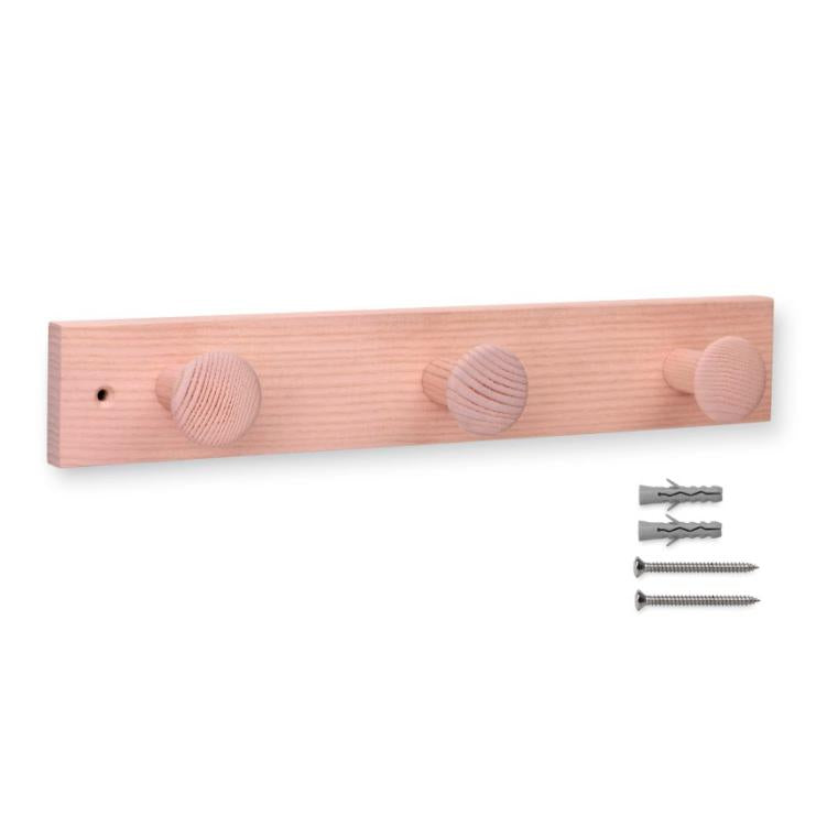 Ash tree hanger with 3 textured knobs, lilac