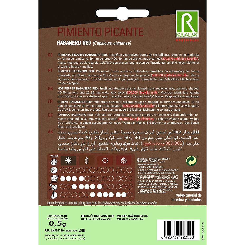 Habanero Red Rocalba chilipeperzaadjes