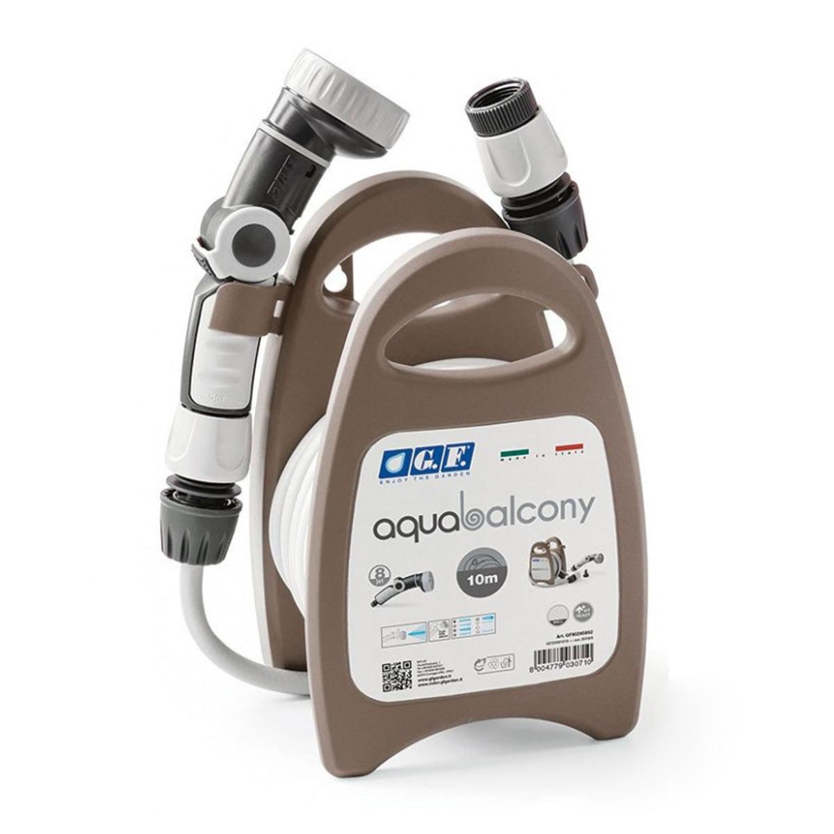 Minislanghouderkit grijs AQUABALCONY 10 m