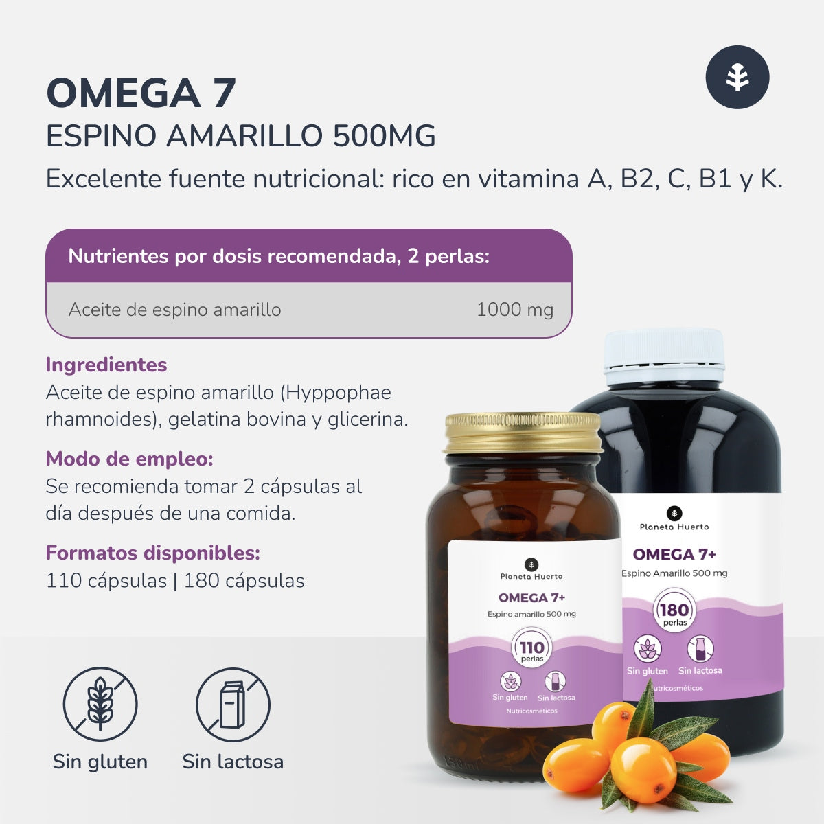 Omega 7 Sea Buckthorn Planet Orchard 180 perełek