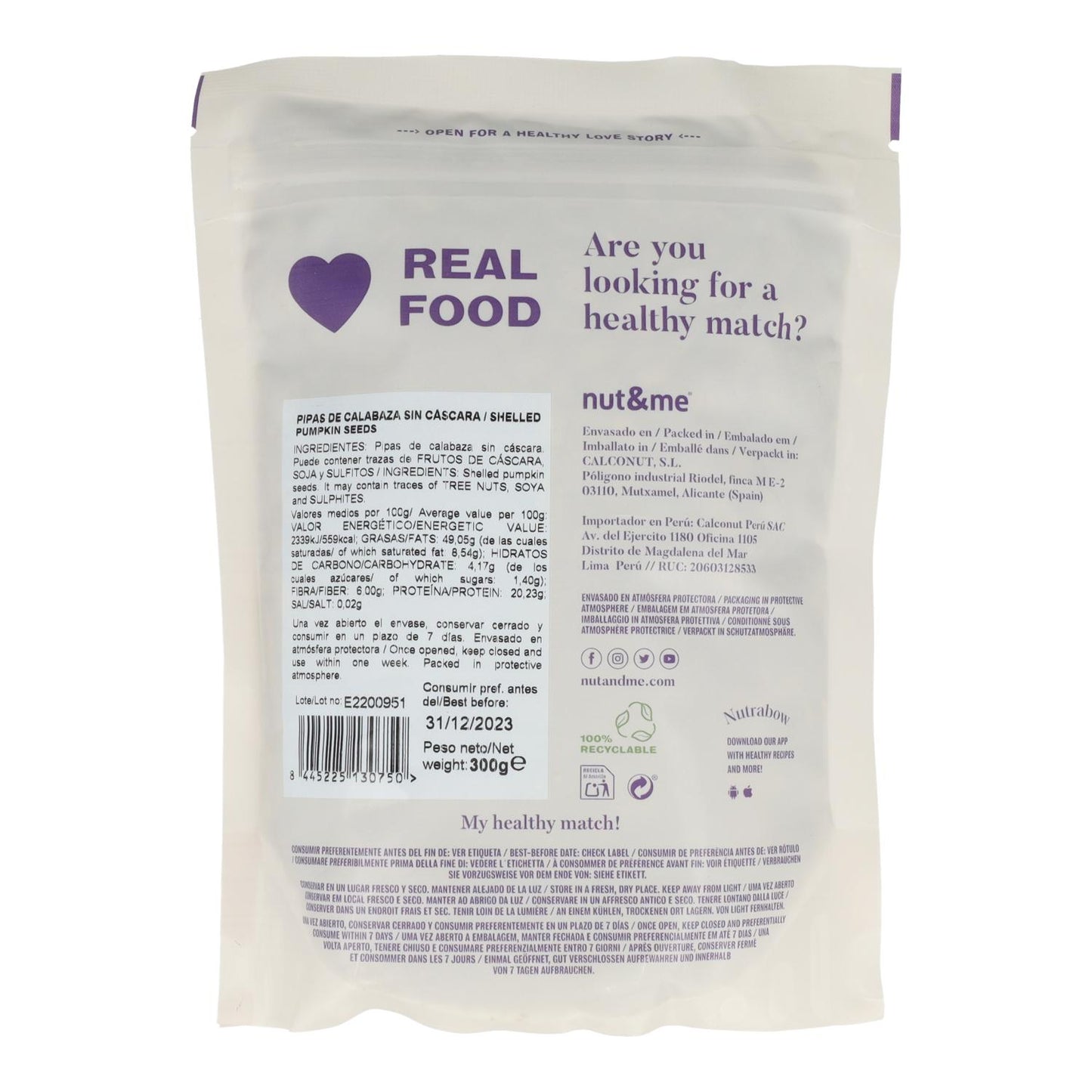 Łuskane pestki dyni Nut&me 300 g