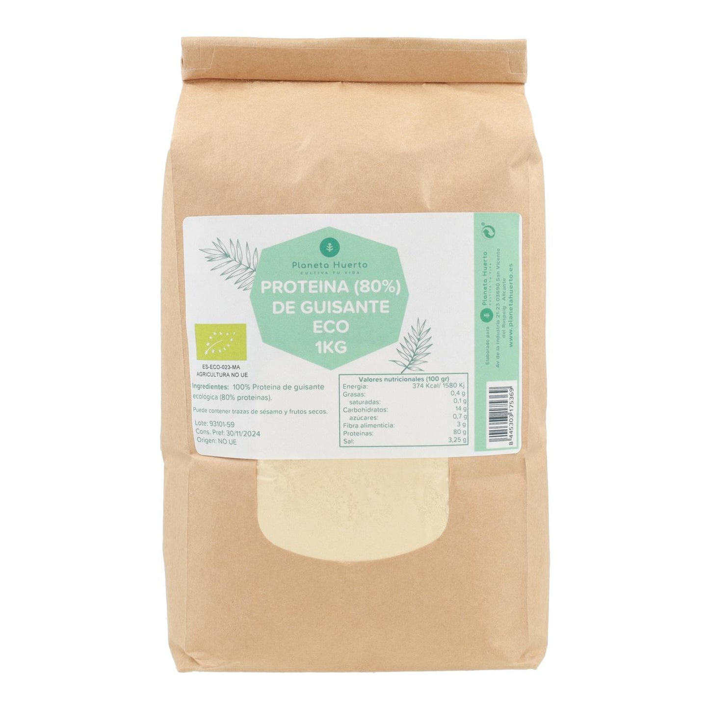 Erbsenprotein 80% ECO Planeta Huerto 1 kg