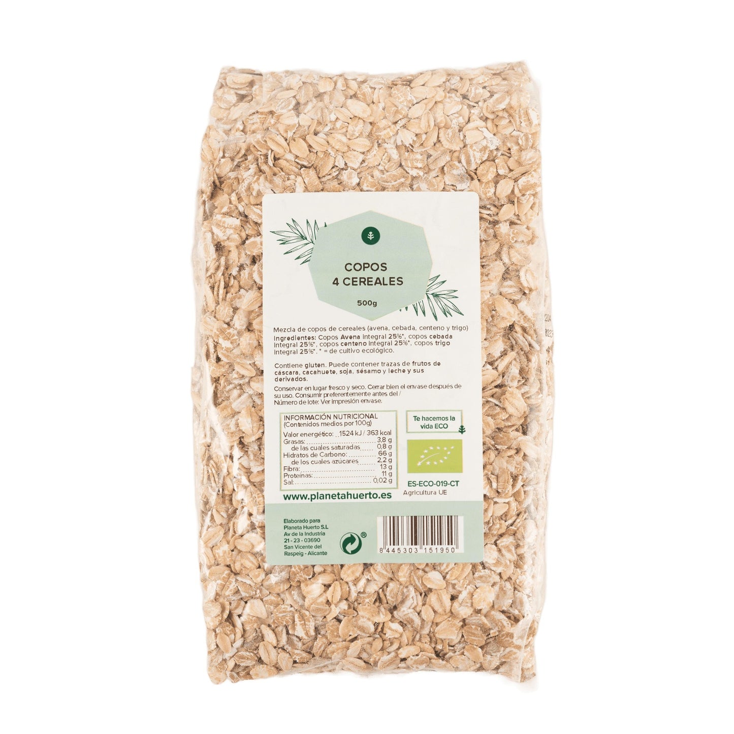 Flocons 4 céréales ECO Planeta Huerto 500 g