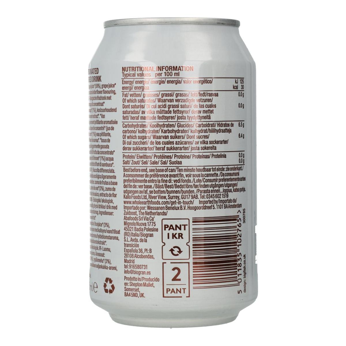 6-pack ekologisk fläderläsk, 330 ml Whole Earth