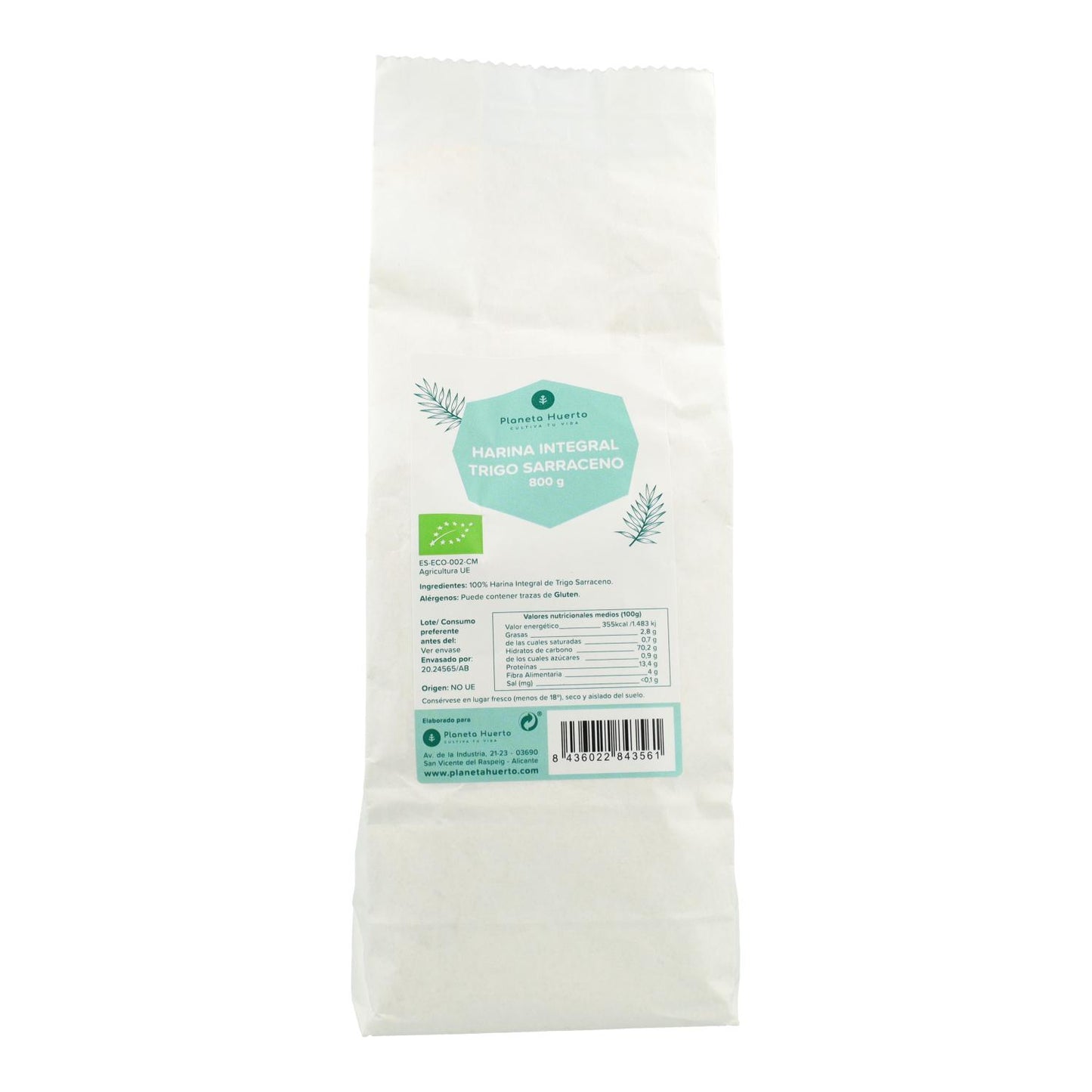 Volkoren boekweitmeel Eco Planeta Huerto 800 g