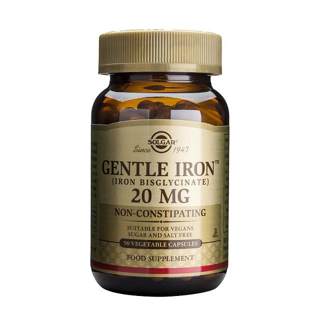 Fer Gentle ® Fer bisglycinate Gélules végétales Solgar 180 comprimés