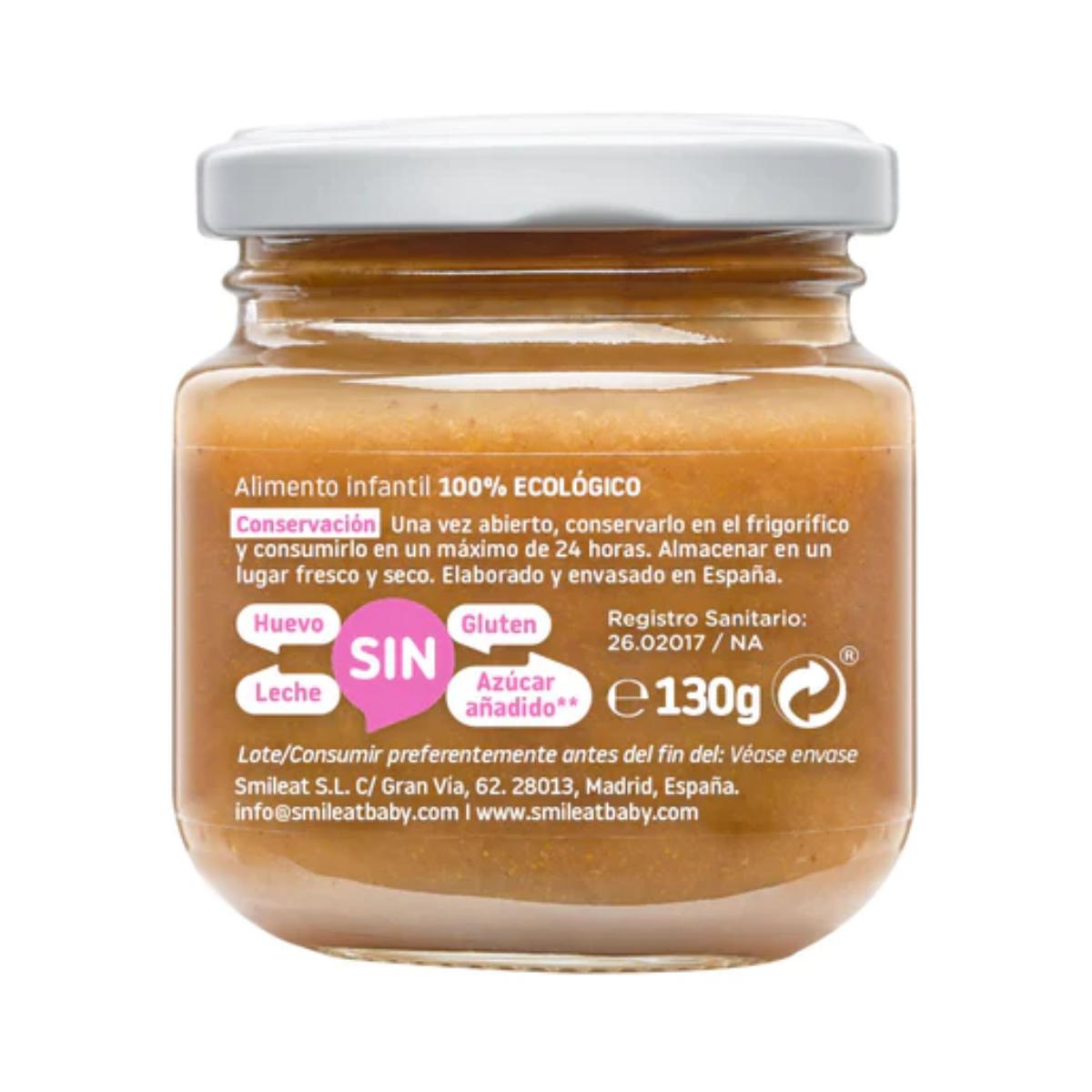 Pakket 12x potje biologische framboos en perzik Smileat, 130 g