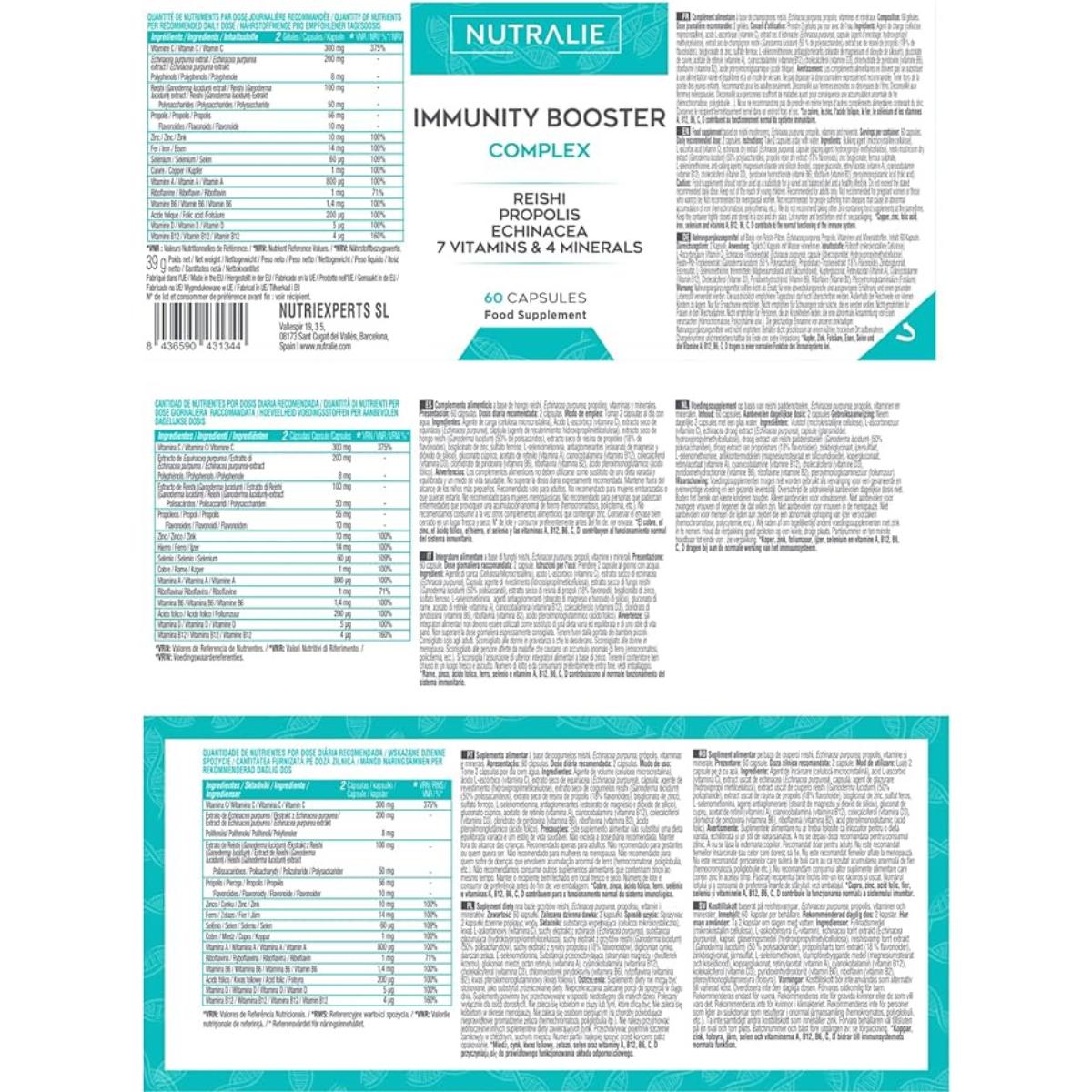 Nutralie Immuunsysteem met Reishi + Propolis + Echinacea 60 capsules