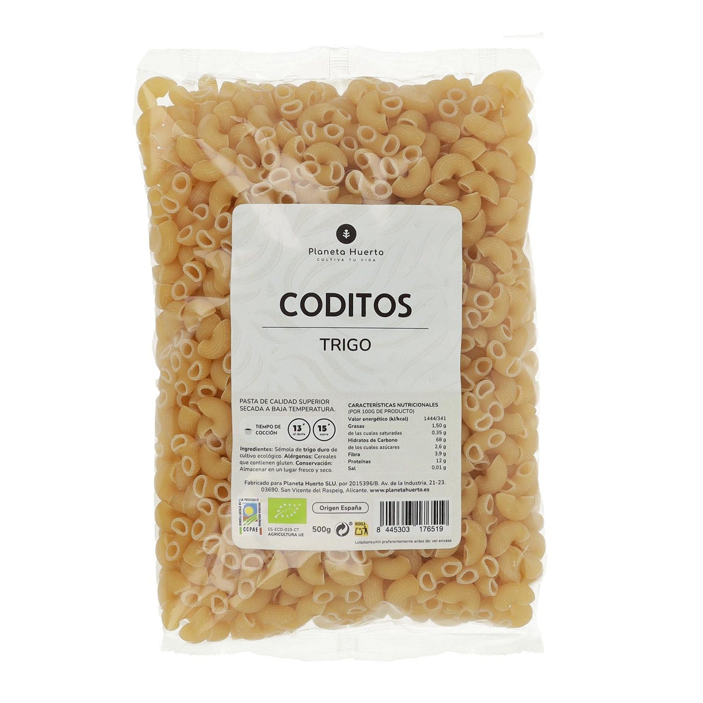 Tarwe coditos ECO Planeta Huerto 500gr
