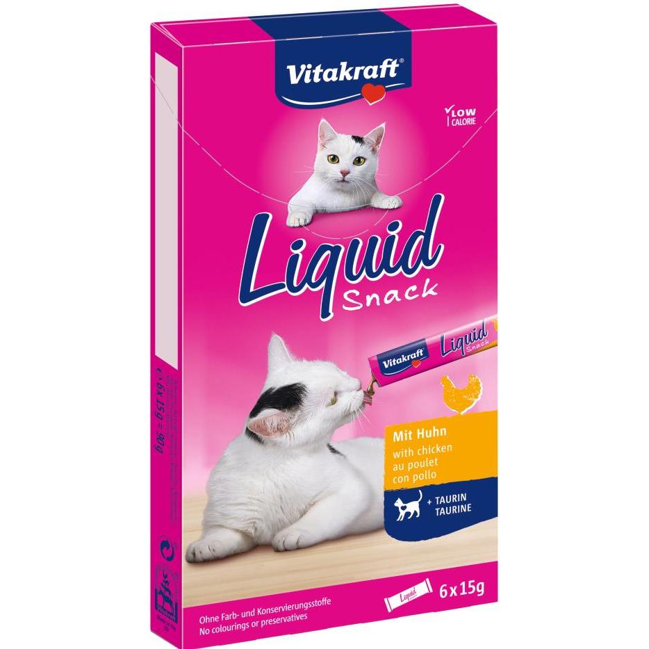 Vitakraft Cat Liquid Snack cremoso al pollo con taurina 6x15 g