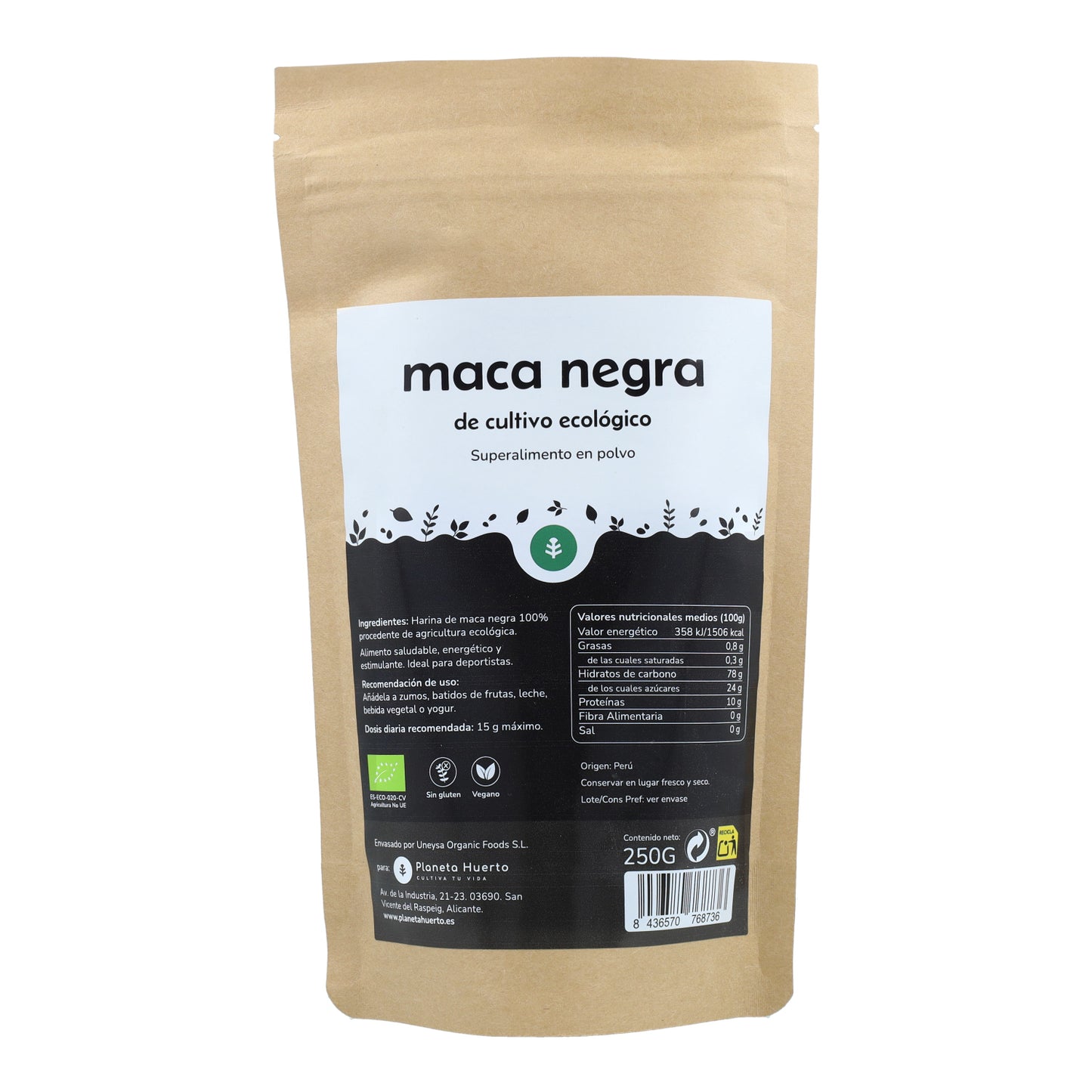 Czarna Maca w proszku ECO Planeta Huerto 250 g