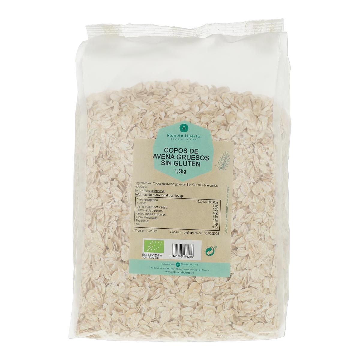Grova havreflingor Glutenfri ECO Planeta Huerto 1,5 Kg