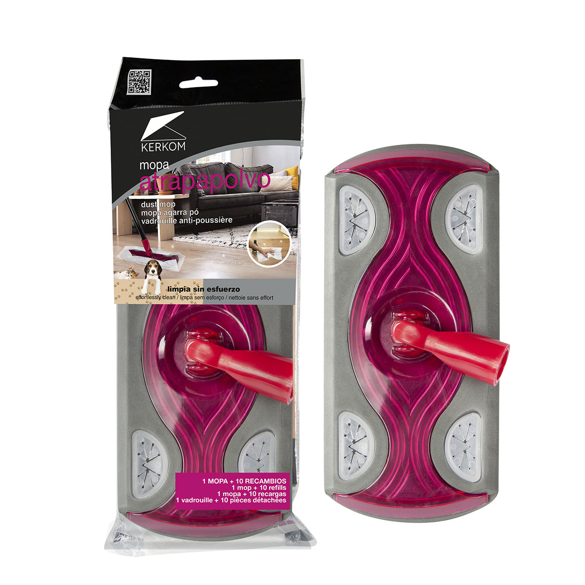 Mop antipolvere con 10 panni ROZENBAL