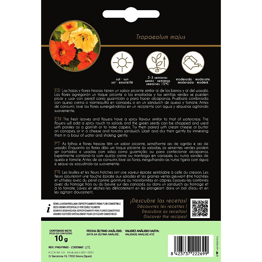 Nasiona jadalnych kwiatów nasturcji