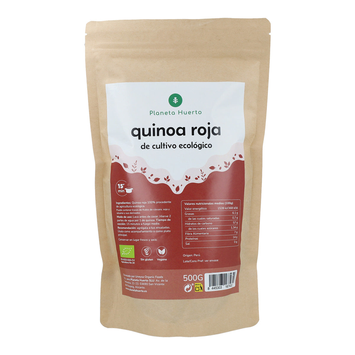 Rote Quinoa ECO Planeta Huerto 500 g