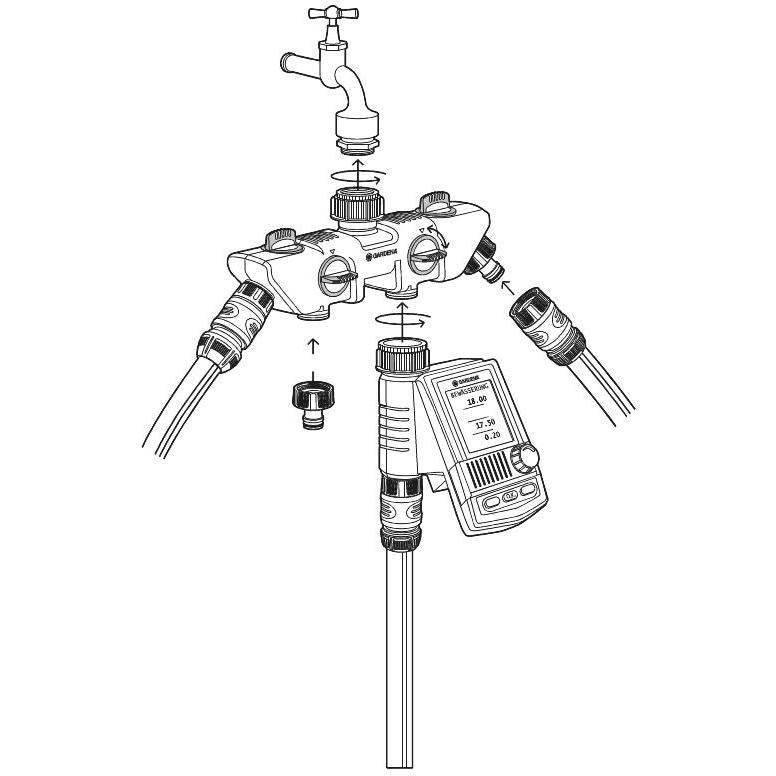 4-vägs fördelare Gardena
