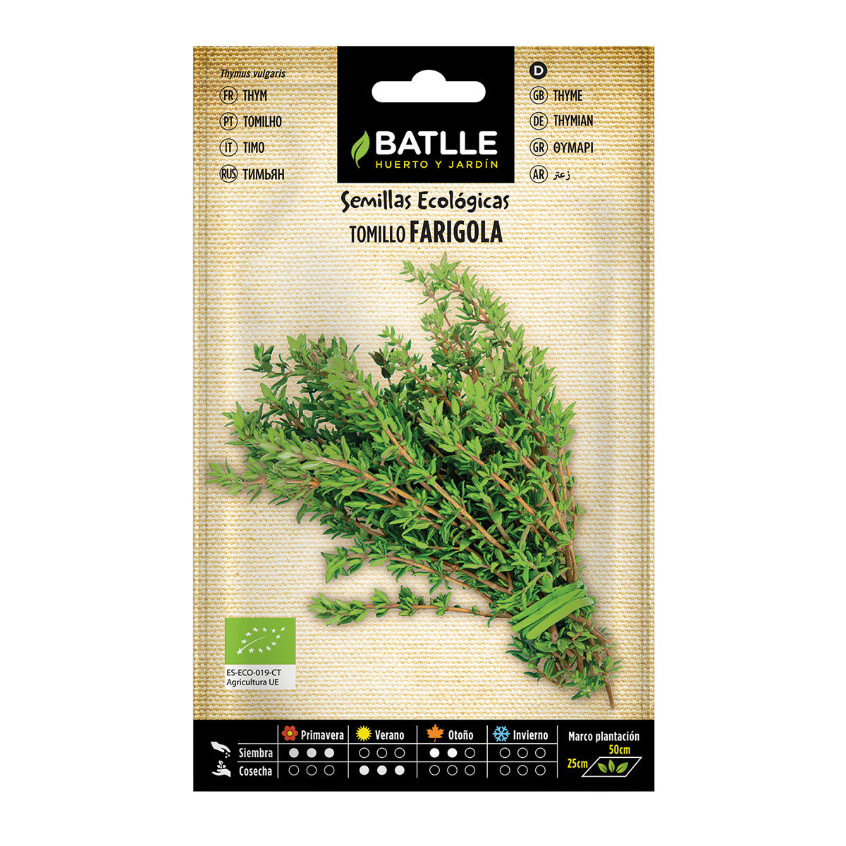 Ekologiczne nasiona tymianku Batlle