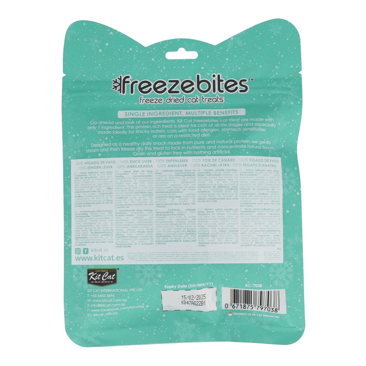 Cat FreezeBites Kit - Duck Liver 20 g Natural freeze-dried snack for cats
