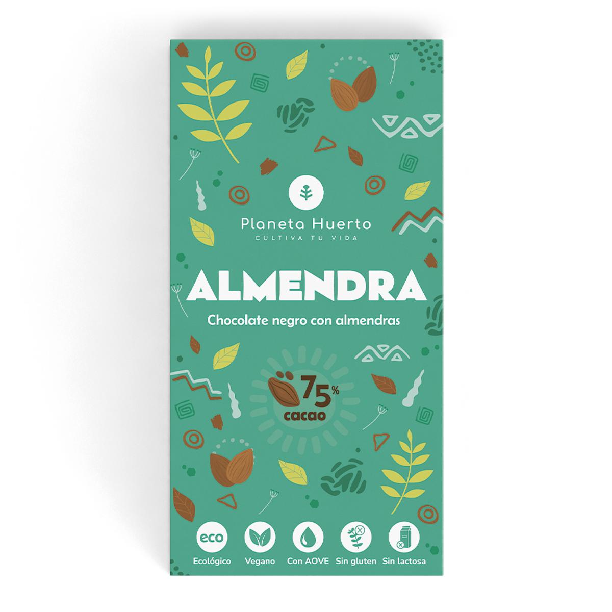 Dark chocolate bar 75% with almonds ECO Planeta Huerto 70 g