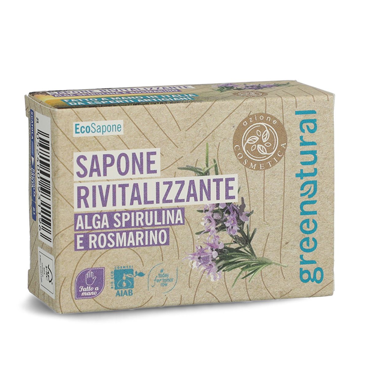 Revitaliserende zeep Spirulina/Rozemarijn 100 g Greenatural