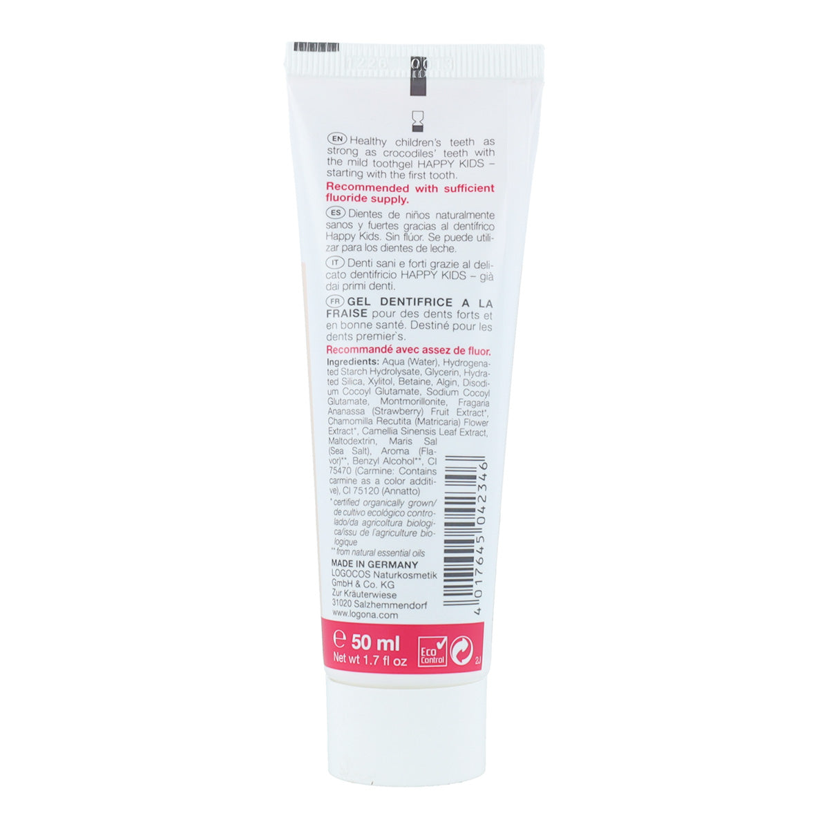 Dentifrice fraise pour enfants Logona 50 ml