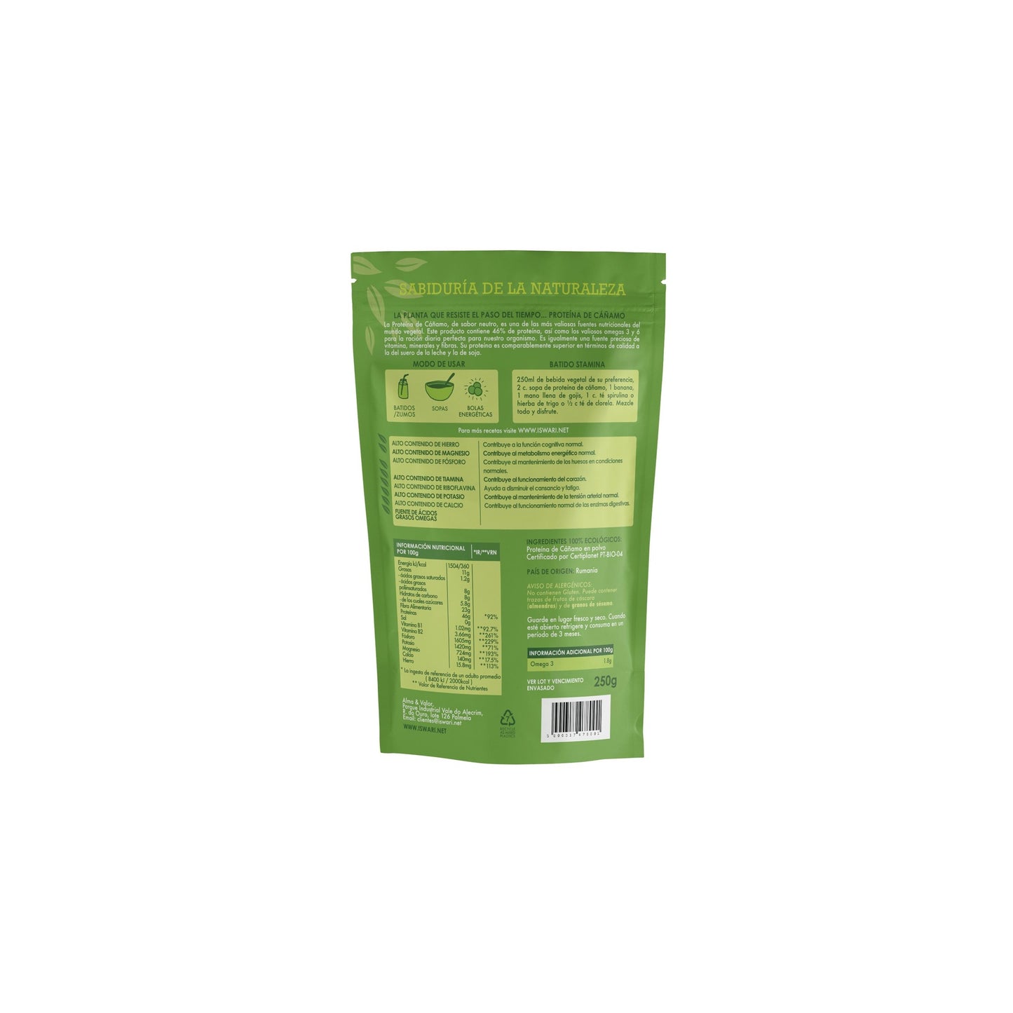 Hennepproteïne ISWARI 250 g