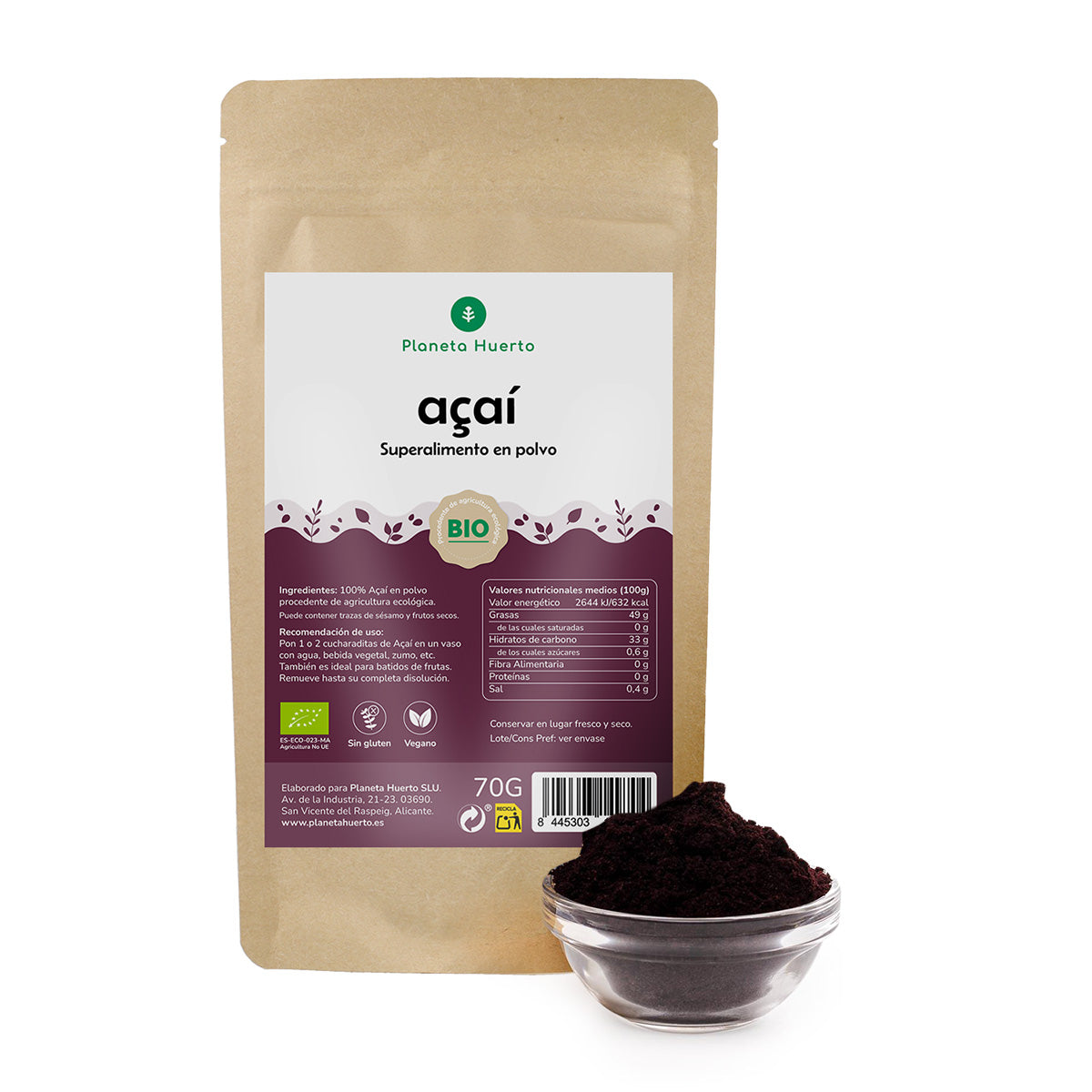 Açaí poeder ECO Planeta Huerto 70 gr