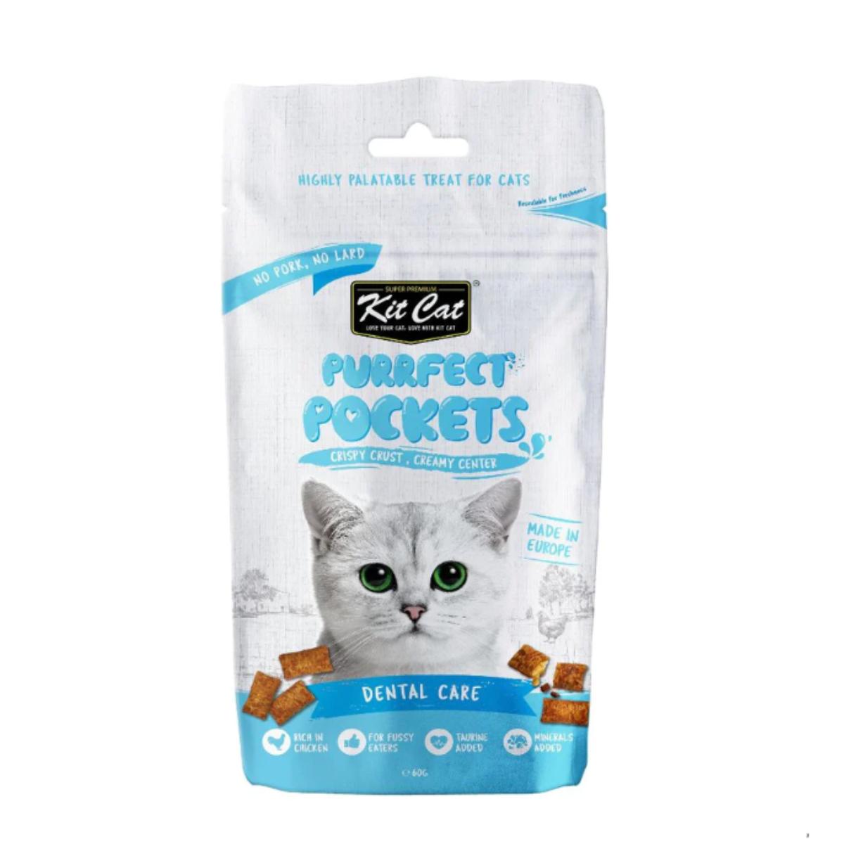 Kit Cat Purrfect Pockets – Zahnpflege 60 g Funktioneller Snack für Katzen