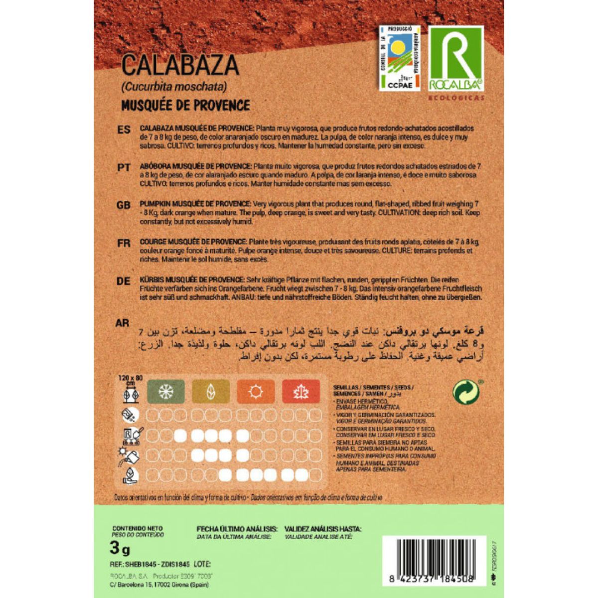Rocalba Organic Musquee de Provence Pumpkin Seeds