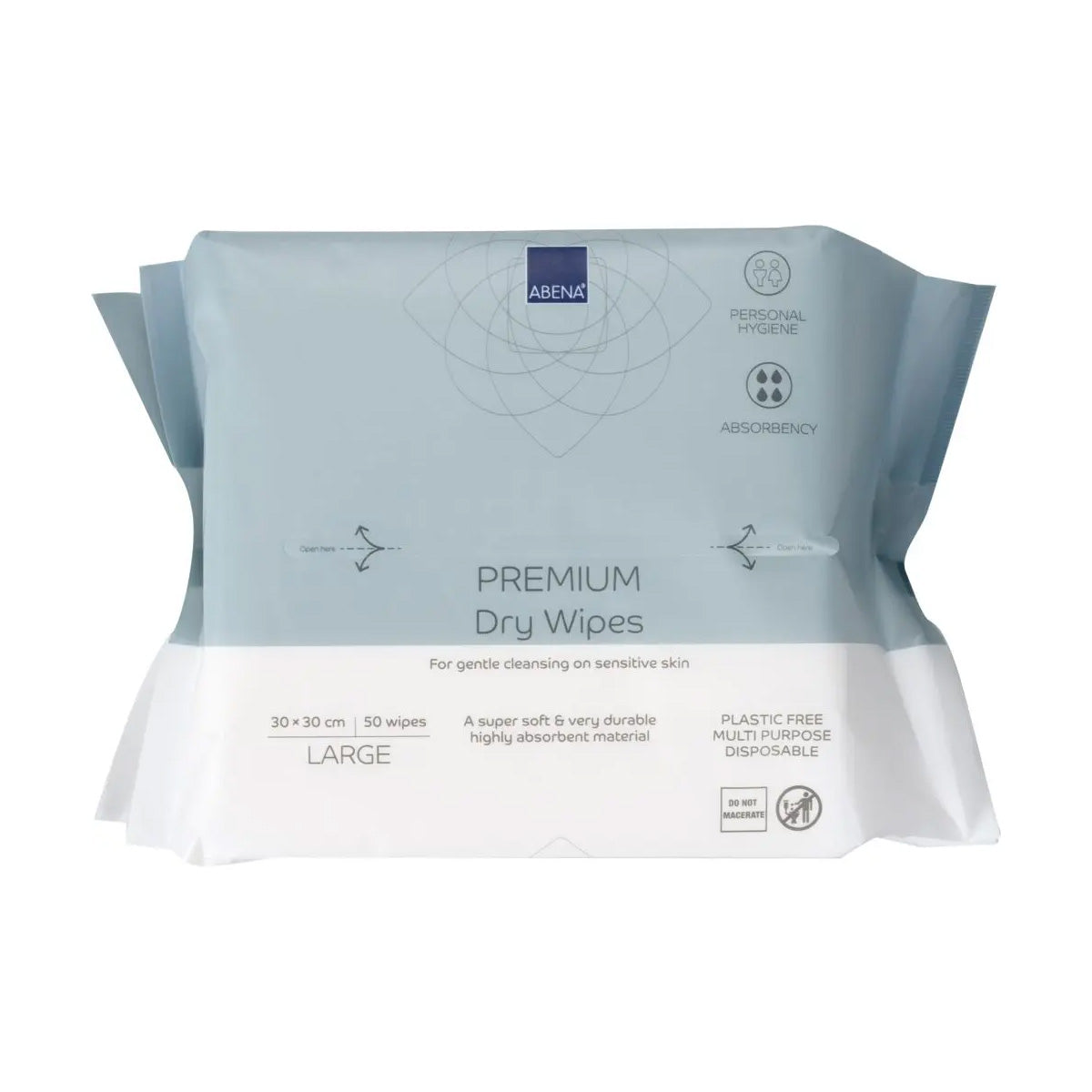 Lingettes multi-usages sèches Premium 30 x 30 cm Abena 50 unités