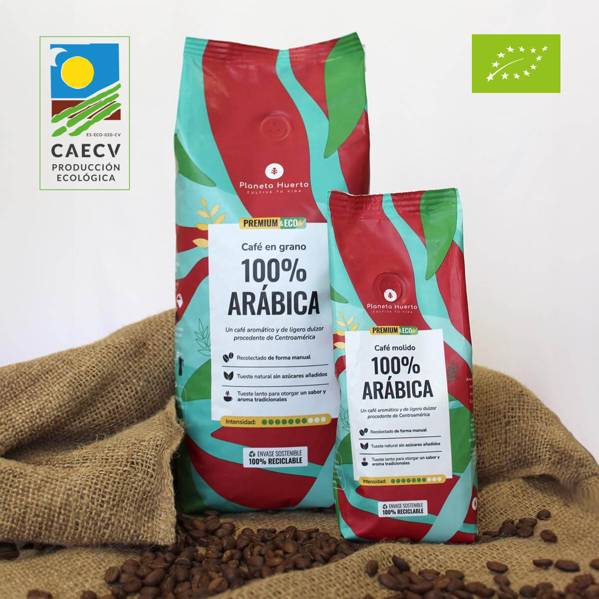 Eco 100% Arabica Caffè in grani Planeta Huerto 1 Kg
