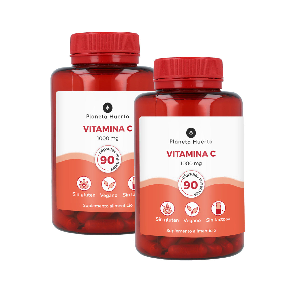 Pack 2x C-vitamin 1000 mg Planeta Huerto 90 vegetabiliska kapslar