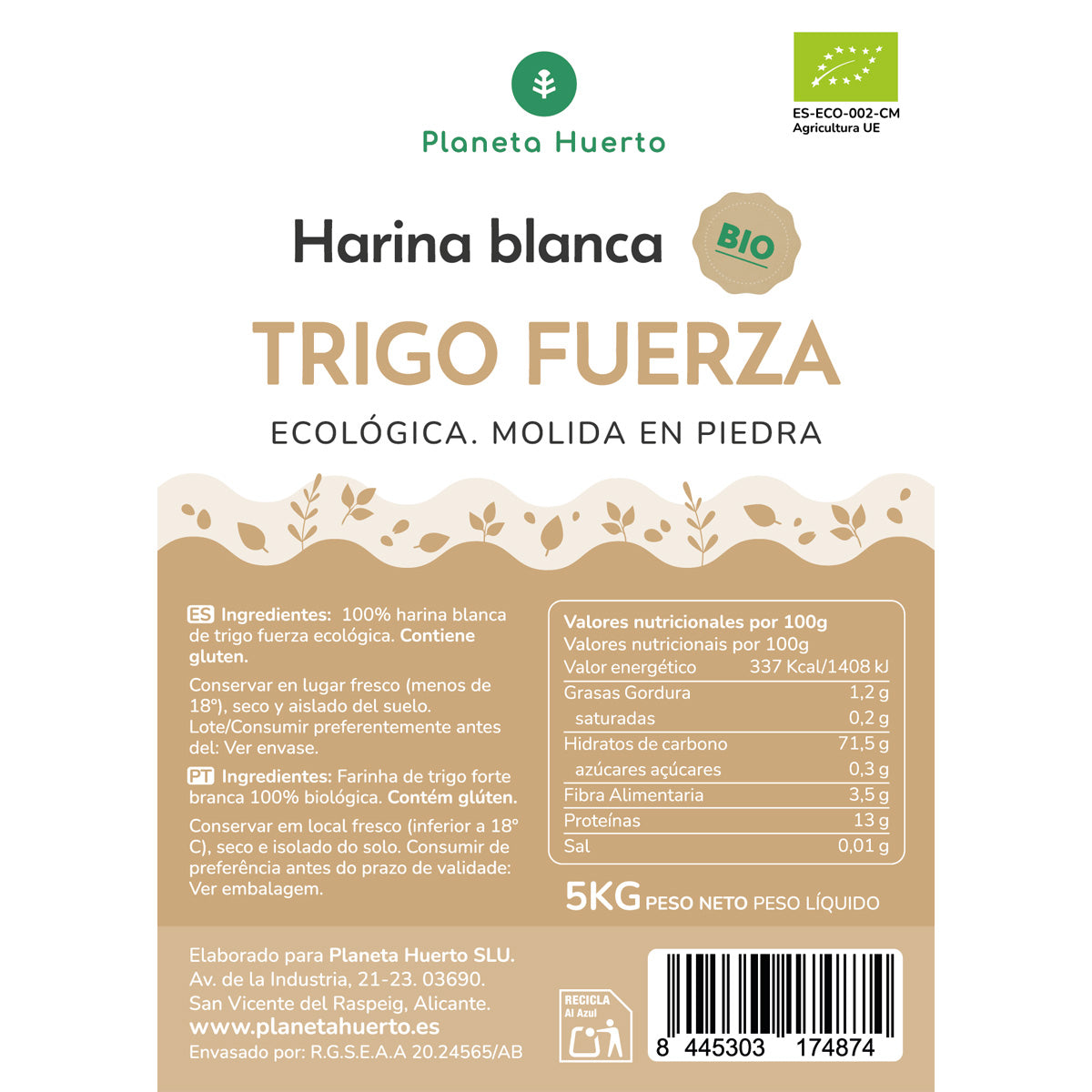 Biała Mąka Pszenna Siła Eco Planet Garden 5 Kg