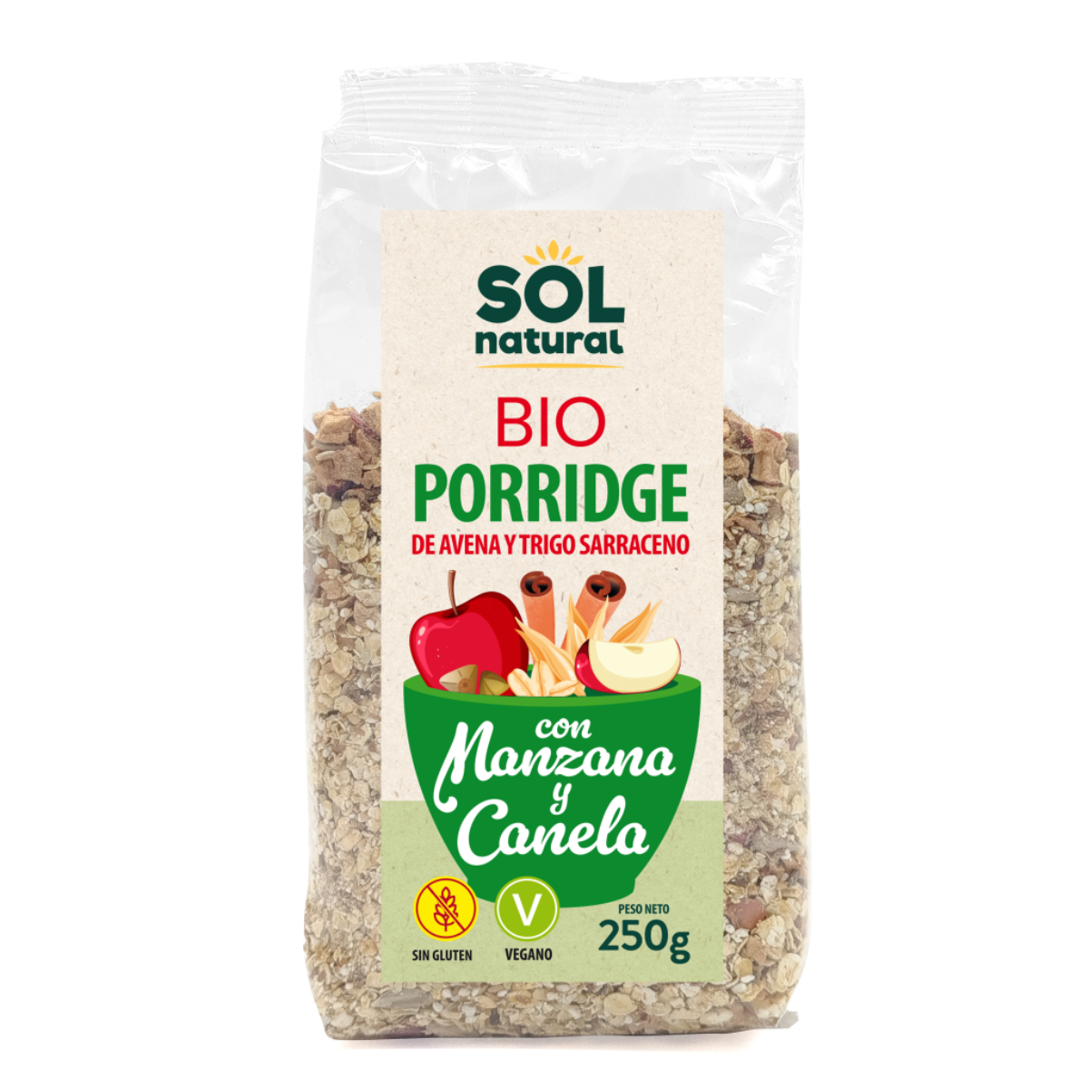 Porridge de sarrasin à la pomme et à la cannelle BIO Sol Natural 250 g