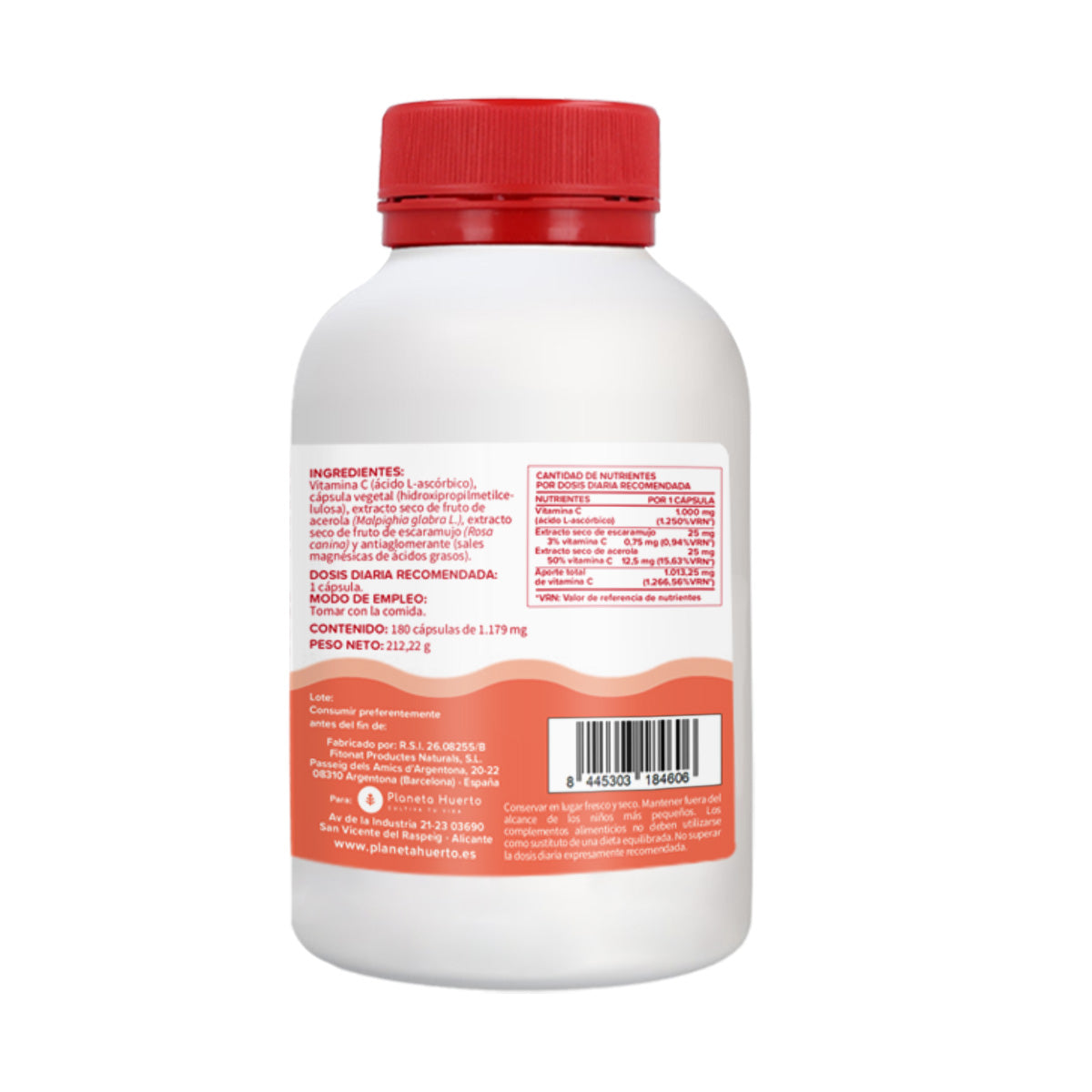 Pak 2xVitamine C 1000 mg Planeta Huerto 180 plantaardige capsules